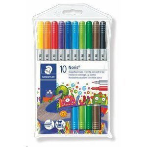 Staedtler Fixy "Noris Club 320", 10 barev, sada, 1-3 mm, oboustranné, vypratelné; TS320NWP10