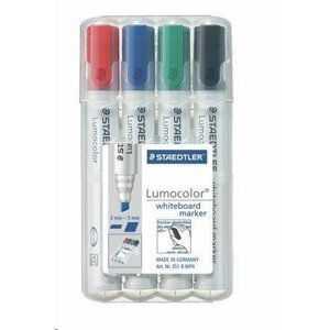 Staedtler Popisovač na bílou tabuli "Lumocolor 351 B", sada, 4 barvy, klínový hrot; TS351BWP4