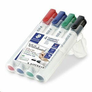 Staedtler Popisovač na  bílou tabuli "Lumicolor 351", 4 barvy, kuželový hrot, 2mm; TS351WP4