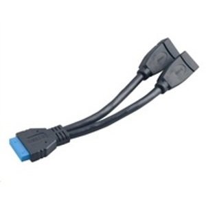 AKASA adaptér MB interní, na 2x USB 3.0, kabel, 15 cm; AK-CBUB09-15BK