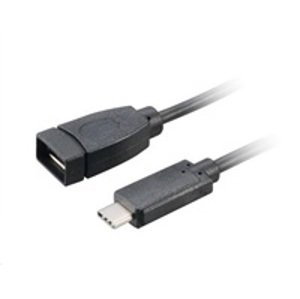 AKASA Adaptér USB 3.1 Type-C na USB Type-A konektor, kabel, 15cm; AK-CBUB30-15BK