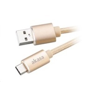 AKASA Kabel USB 2.0 Type-C na USB Type-A, 100cm, zlatý; AK-CBUB34-10GL