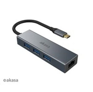 AKASA adaptér USB Type-C 4-In-1 Hub with Ethernet; AK-CBCA20-18BK