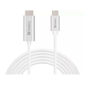 Sandberg USB-C do HDMI kabel, 2m, bílý; 136-21
