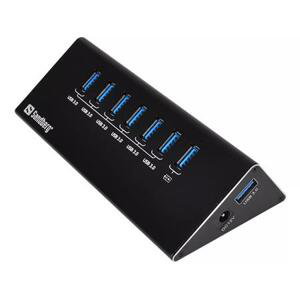 Sandberg USB 3.0 HUB, porty 6+1, černý; 133-82