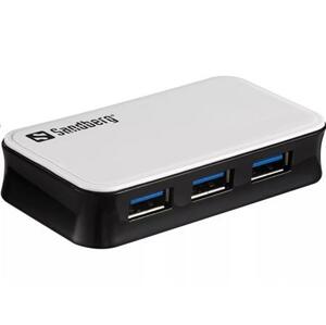 Sandberg USB 3.0 HUB, porty 4, stříbrný; 133-72