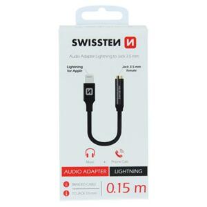 Swissten audio adaptér textile lightning /jack(samice) 0,15 m černý; 73501211