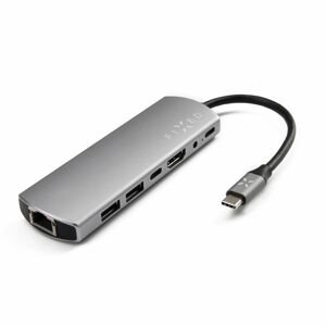 FIXED Hliníkový HUB 7IN1 s rozhraním USB-C pro notebooky a tablety; FIXHU-7IN1