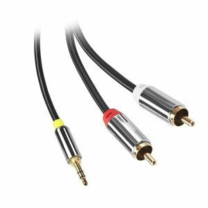 GoGEN Propojovací 3,5 mm Jack - 2 x Cinch kabel; GOGCINJACK500FM01