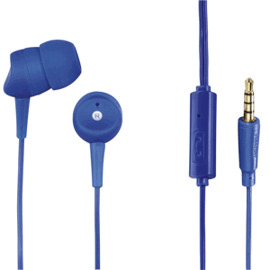 Hama sluchátka s mikrofonem Basic4Phone, špunty, modrá; 184043