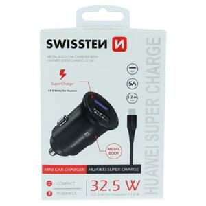 Swissten CL adaptér pro Huawei super charge 22.5w + kabel Huawei super charge 5a 1,2 m black; 20116100