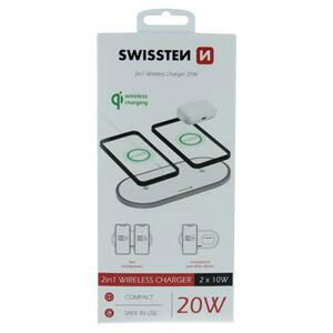 Swissten Wireless nabíječka 2v1 bílá; 22055507