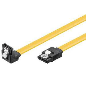 PremiumCord 0,5m SATA 3.0 datový kabel 1.5GBs / 3GBs / 6GBs, kov.západka, 90°; kfsa-15-05