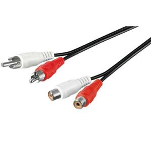 PremiumCord Kabel 2x Cinch-2x Cinch, M/F 15m ; kjackcmf2-15