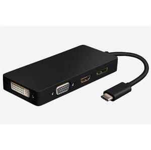 PremiumCord Převodník USB3.1 typ C na HDMI + DVI + VGA + DisplayPort; ku31dock10