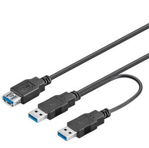 PremiumCord USB 3.0 napájecí Y kabel A/Male + A/Male -- A/Female; ku3y02