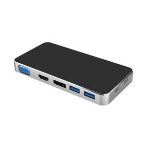 PremiumCord Převodník USB3.1 typ C na HDMI + VGA + DisplayPort + 2xUSB3.0 + PD charge; ku31dock09