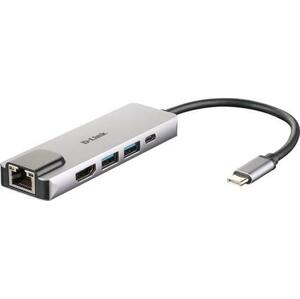 D-Link USB-C Hub 5v1, HDMI/Ethernet, PD; DUB-M520