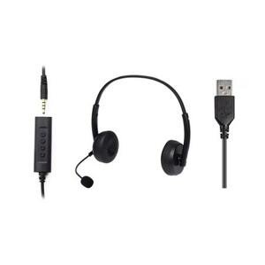 Sandberg 2in1 Office Headset Jack+USB s mikrofonem, černý; 126-21