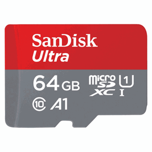 SanDisk Ultra microSDXC 64GB 120MB/s  A1 Class 10 UHS-I; SDSQUA4-064G-GN6MA