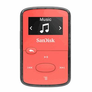 SanDisk MP3 Clip Jam 8GB MP3, červená; SDMX26-008G-E46R