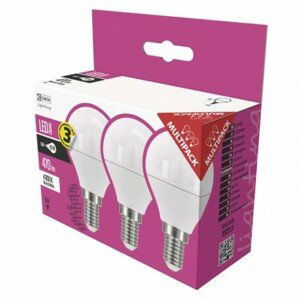 EMOS LED žárovka Classic miniglobe 6W E14 neutrální bílá, 3 ks; 1525731409