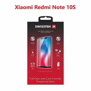 Swissten sklo full glue, color frame, case friendly Xiaomi Redmi Note 10S černé; 54501805