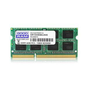 GoodRam DDR3 4GB 1333MHz CL9 SODIMM 1.5V 512x8; GR1333S364L9S/4G