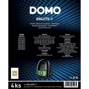 DOMO - Sada text. sáčků do vysavače 2-3l, 4ks ; DO42TS-1