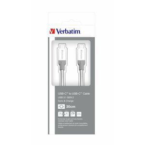 Verbatim USB-C 3.1 na USB-C 3.1 30cm, SYNC + CHARGE stříbrný; 48867