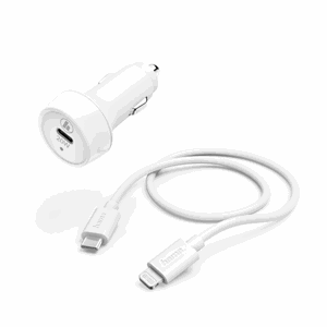 Hama set rychlá USB nabíječka do vozidla USB-C PD 20 W + kabel USB-C Lightning 1 m; 210564