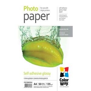 Colorway fotopapír/ glossy self-adhesive 135g/m2, A4/ 50 kusů; PAPCL021