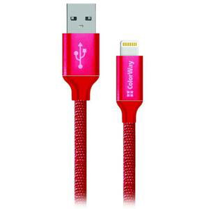 Colorway Datový Kabel USB-Apple Lightning/ 2.1A/ 1m/ Červený; MOPCOL1000