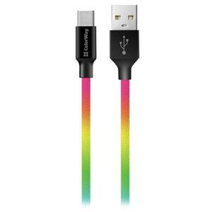 Colorway Datový Kabel Usb /Type-C/ 1m/ 2.4A/ Multicolor; MOPCOL1099