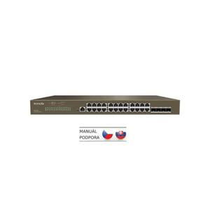 Tenda TEG3328F Gigabit L2 Managed Switch, 24x RJ45 1Gb/s, 4x SFP, STP, RSTP, MSTP, IGMP, VLAN, Rack; TEG3328F