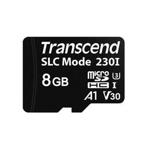 Transcend 8GB microSDHC230I UHS-I U3 V30 A1 (Class 10) 3D TLC (SLC mode) průmyslová paměťová karta, 100MB/s R, 70MB/s W; TS8GUSD230I