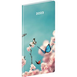 Kapesní diář Motýl 2023, plánovací měsíční, 8 × 18 cm; PGD-MESPL-31100