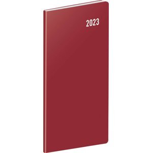 Kapesní diář Vínový 2023, plánovací měsíční, 8 × 18 cm; PGD-MESPL-31101