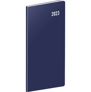 Kapesní diář Modrý 2023, plánovací měsíční, 8 × 18 cm; PGD-MESPL-31102