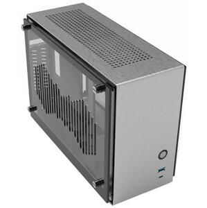 Zalman skříň M2 Mini / mini tower / ITX / 80 mm fan / USB 3.0 / USB 3.1 / riser card / prosklené bočnice / stříbrná; M2 Mini Silver