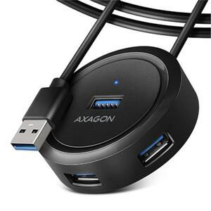 Axagon HUE-P1AL, 4x USB 3.2 Gen 1 ROUND hub, micro USB nap. konektor, kabel USB-A 1.2m; HUE-P1AL