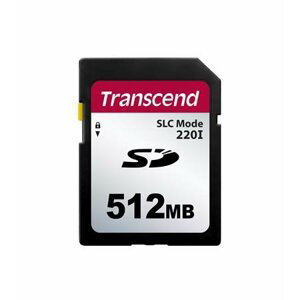 Transcend 512MB SD220I MLC průmyslová paměťová karta (SLC Mode), 22MB/s R,20MB/s W, černá; TS512MSDC220I
