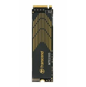 Transcend MTE250S 2TB SSD disk M.2 2280 with Heatsink, PCIe Gen4 x4 NVMe 1.4 (3D TLC), 7100MB/s R, 6500MB/s W; TS2TMTE250S