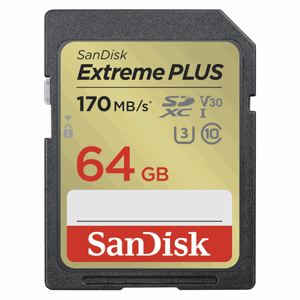 SanDisk Extreme PLUS 32GB SDHC Memory Card 100MB/s and 60MB/s, UHS-I, Class 10, U3, V30; SDSDXWT-032G-GNCIN