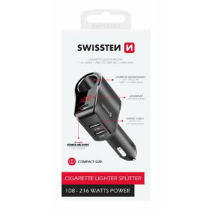 Swissten autoadaptér s výstupem 1x cl, 1x USB-C pd a 2x USB-A, 108W - 216W; 20114020