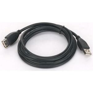 GEMBIRD Kabel prodlužovací USB 2.0, A-A, HQ Black, zlacené kontakty, 1,8m; CCP-USB2-AMAF-6