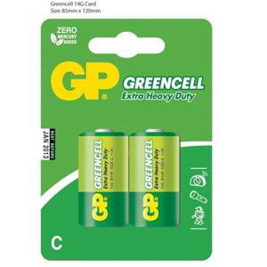 GP Baterie Greencell R14 (C, malé mono), 2 ks v blistru; 1012312000