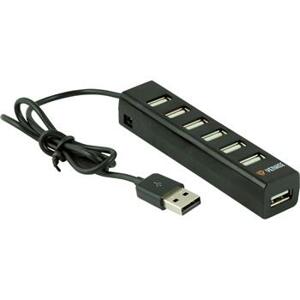 YENKEE YHB 7001BK USB hub, 7xUSB2 černý; YHB 7001BK