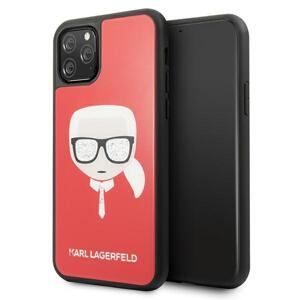 Karl Lagerfeld hardkryt na iPhone 11 Pro Red Iconic Glitter Karl`s Head