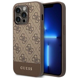 Guess GUHCP14XG4GLBR hard silikonové pouzdro iPhone 14 PRO MAX 6.7" brown 4G Stripe Collection